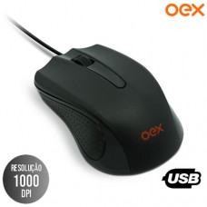 Mouse com Fio USB Óptico Standard 1000Dpi OEX MS100 - Preto